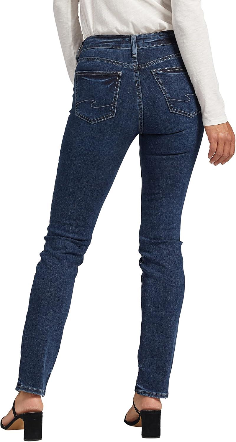 image:imageSilver Jeans Co Womens Suki Mid Rise Curvy Fit Straight Leg JeansDark Wash Coo453