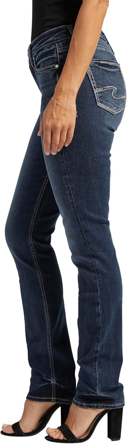 image:imageSilver Jeans Co Womens Suki Mid Rise Curvy Fit Straight Leg JeansDark Wash Edb359