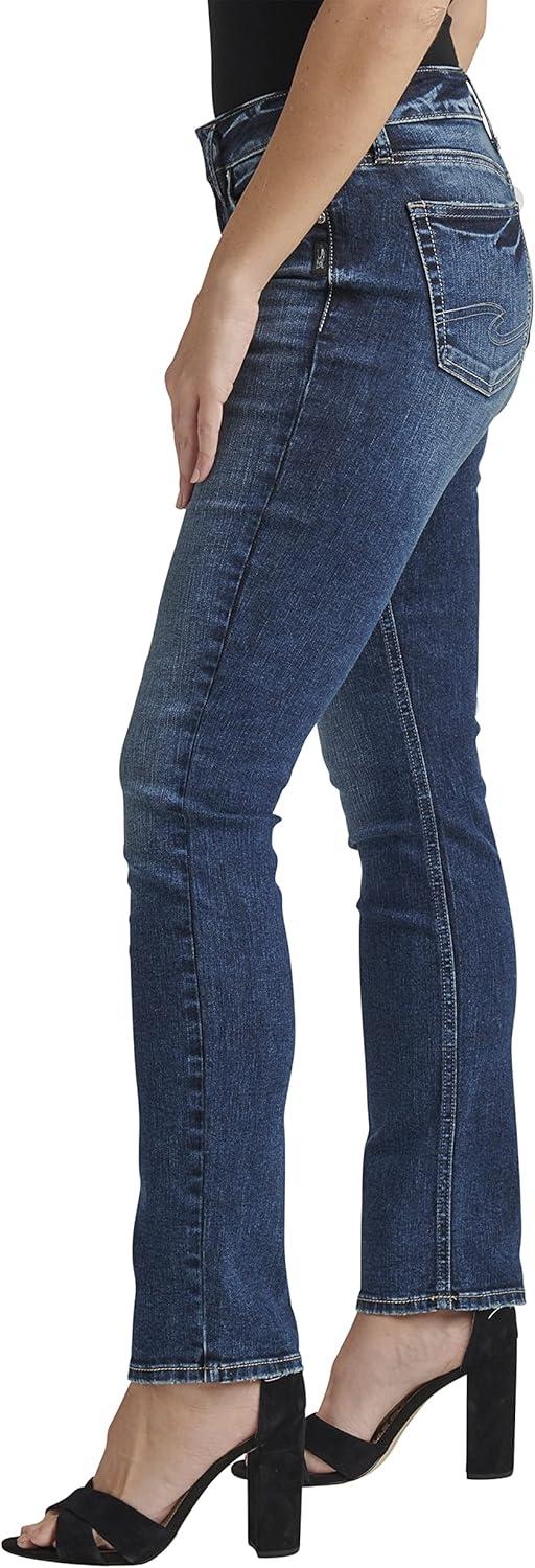 image:imageSilver Jeans Co Womens Suki Mid Rise Curvy Fit Straight Leg JeansDark Wash Egx434