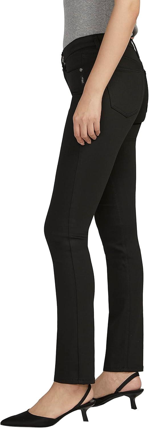 image:imageSilver Jeans Co Womens Suki Mid Rise Curvy Fit Straight Leg JeansDark Wash Frb548