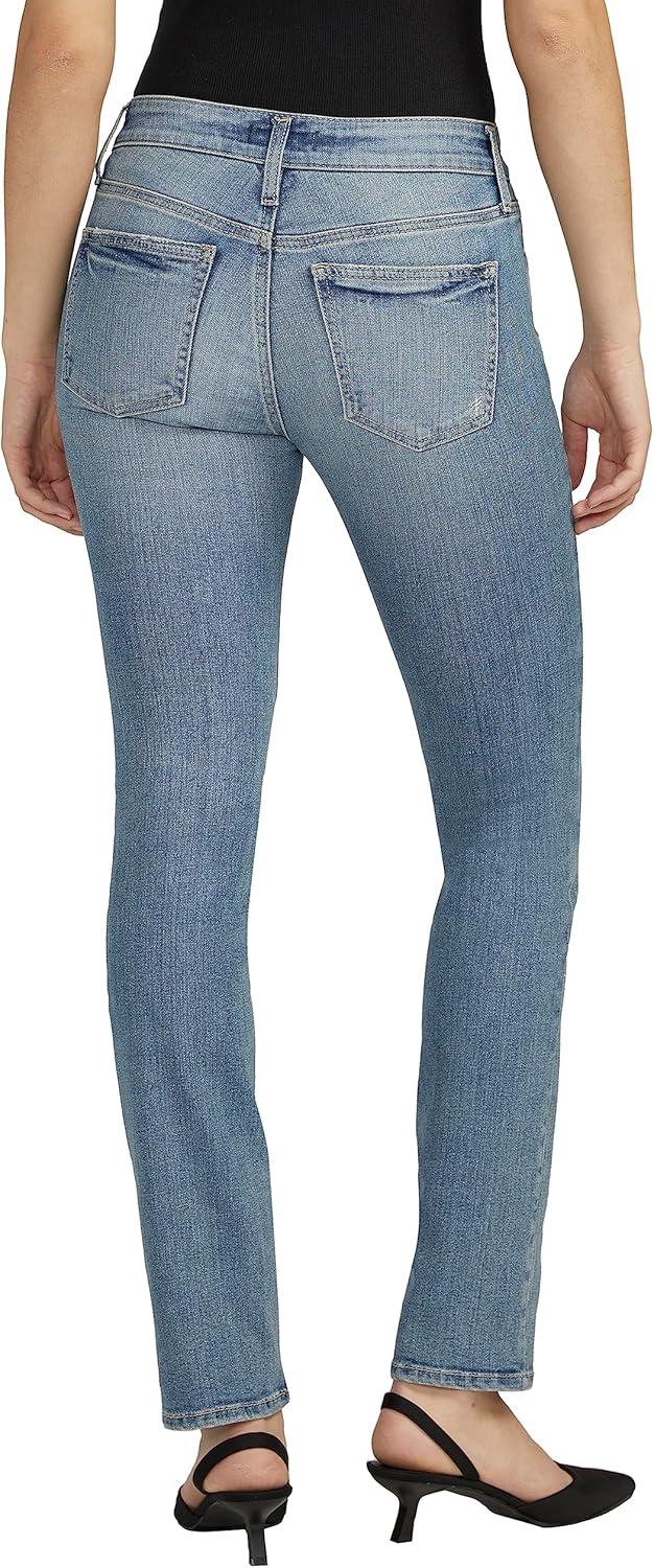 image:imageSilver Jeans Co Womens Suki Mid Rise Curvy Fit Straight Leg JeansMed Wash Eae283
