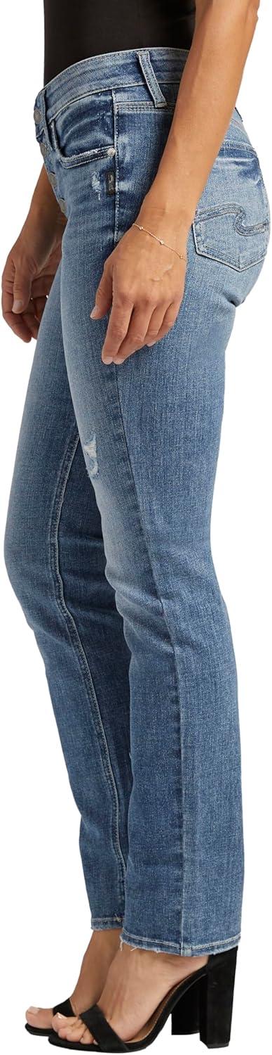 image:imageSilver Jeans Co Womens Suki Mid Rise Curvy Fit Straight Leg JeansMed Wash Eae286