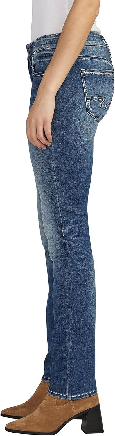 image:imageSilver Jeans Co Womens Suki Mid Rise Curvy Fit Straight Leg JeansMed Wash Eae358