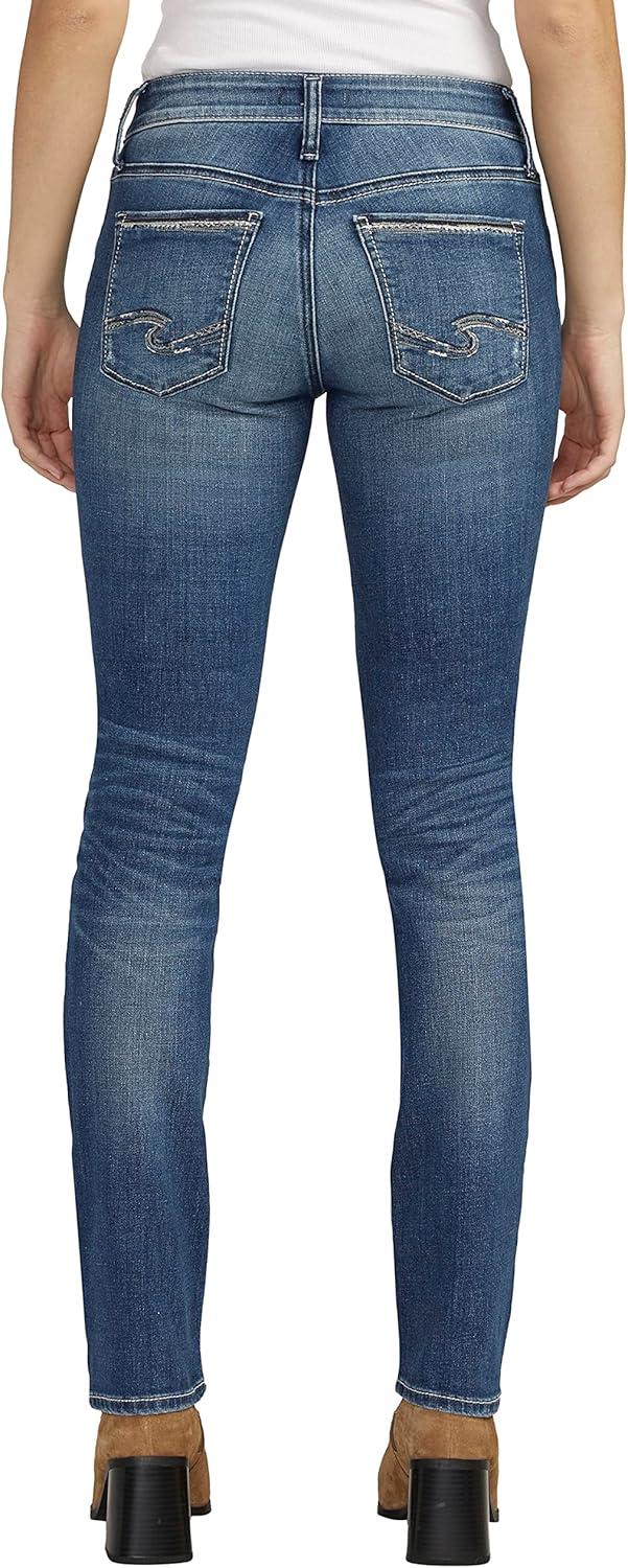 image:imageSilver Jeans Co Womens Suki Mid Rise Curvy Fit Straight Leg JeansMed Wash Eae358