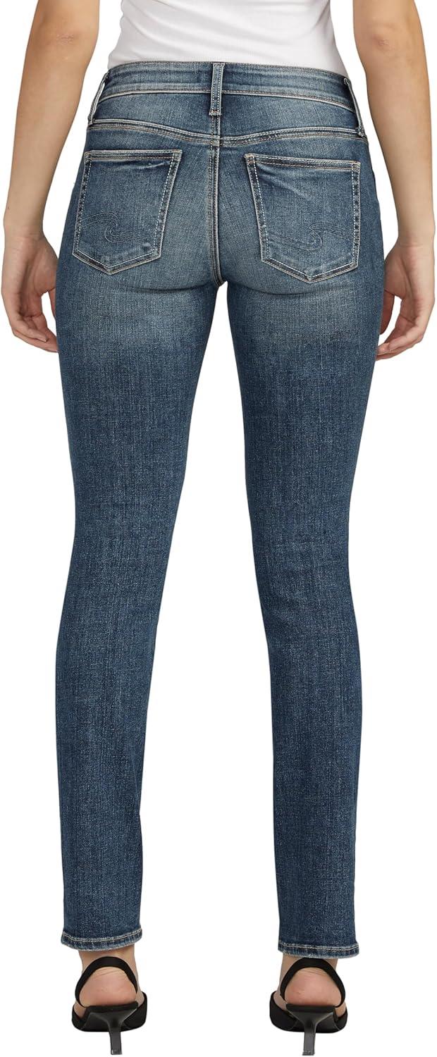 image:imageSilver Jeans Co Womens Suki Mid Rise Curvy Fit Straight Leg JeansMed Wash Eae389