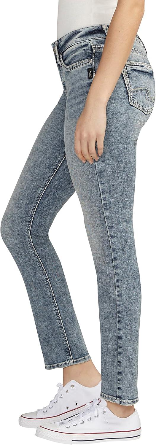 image:imageSilver Jeans Co Womens Suki Mid Rise Curvy Fit Straight Leg JeansMed Wash Ecf289