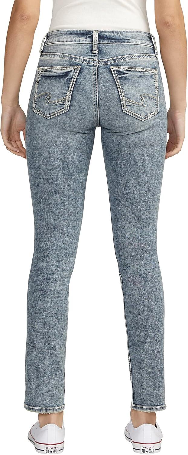 image:imageSilver Jeans Co Womens Suki Mid Rise Curvy Fit Straight Leg JeansMed Wash Ecf289