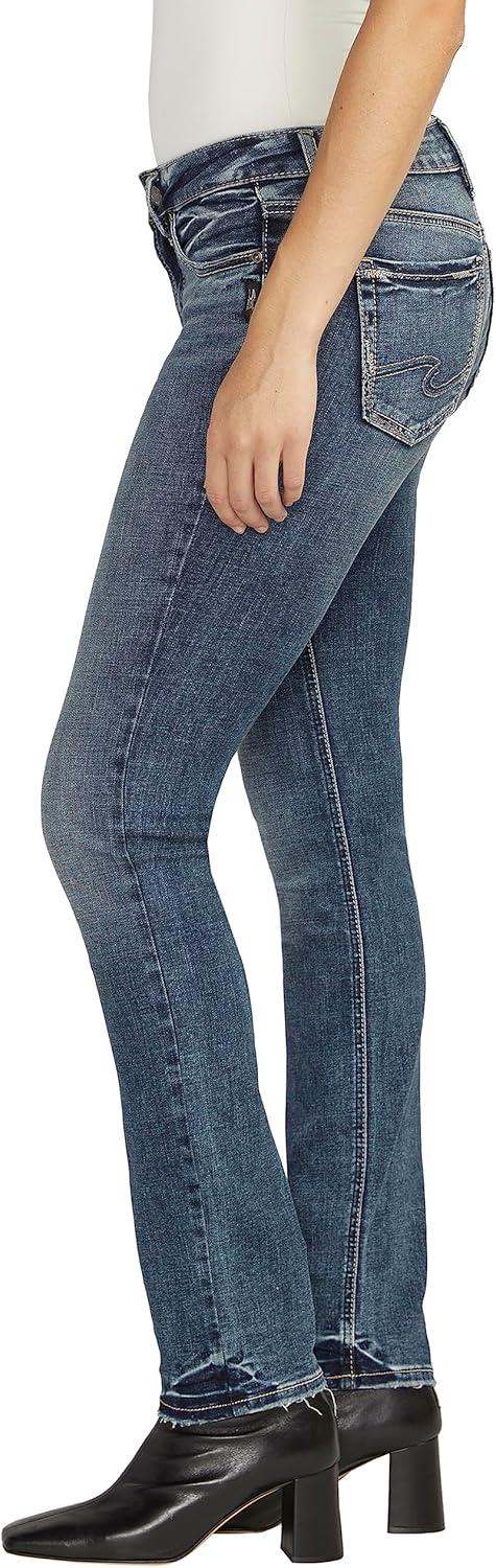 image:imageSilver Jeans Co Womens Suki Mid Rise Curvy Fit Straight Leg JeansMed Wash Ecf385