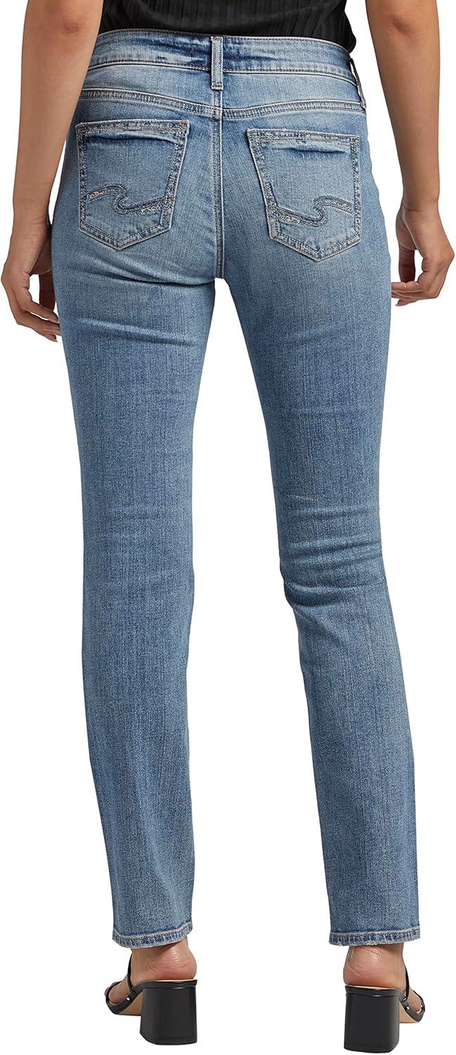 image:imageSilver Jeans Co Womens Suki Mid Rise Curvy Fit Straight Leg JeansMed Wash Ekc202