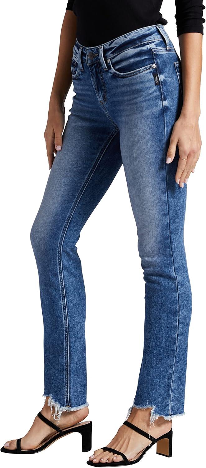 image:imageSilver Jeans Co Womens Suki Mid Rise Curvy Fit Straight Leg JeansMed Wash Epx335