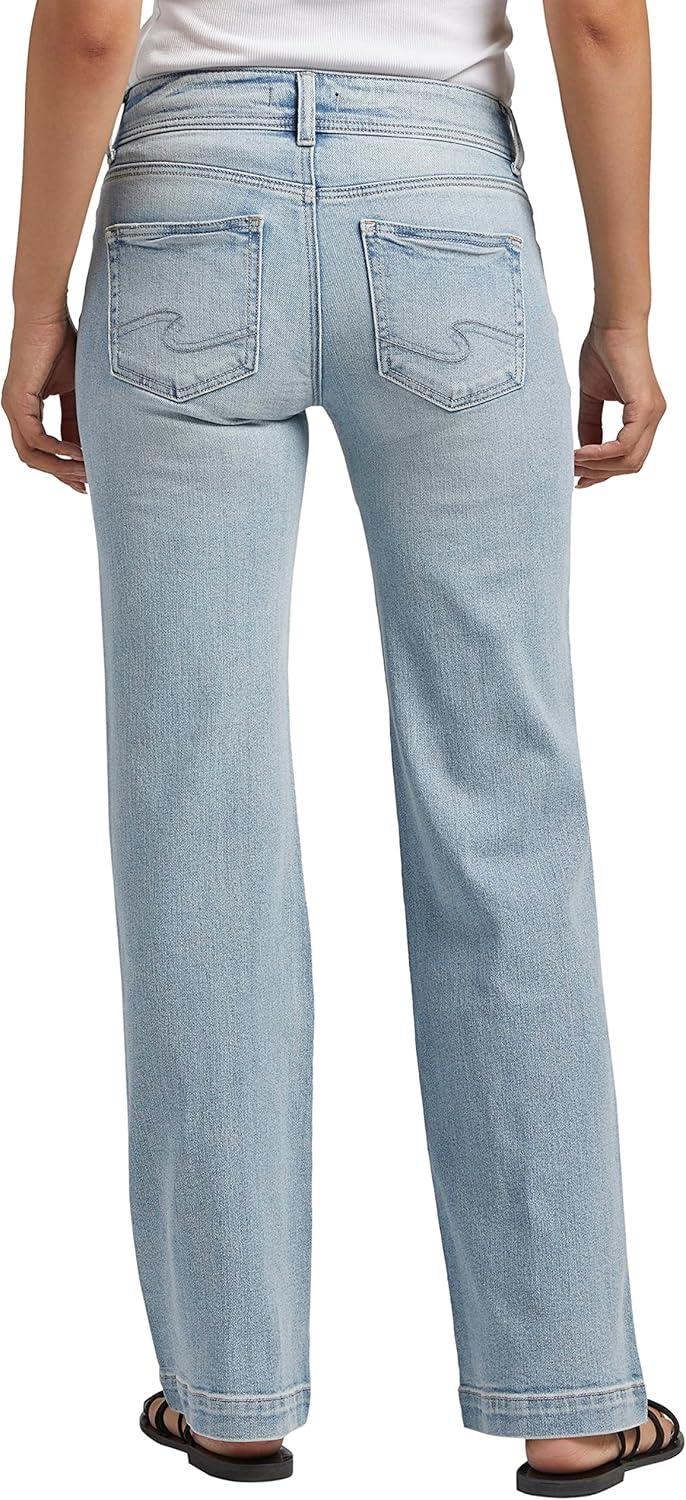image:imageSilver Jeans Co Womens Suki Mid Rise Curvy Fit Trouser Leg JeansLight Wash Soc122