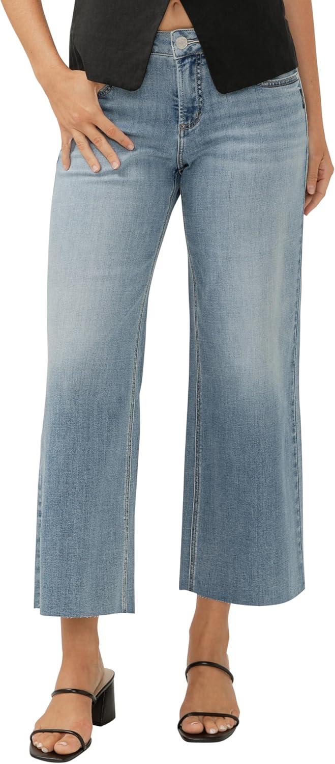 image:imageSilver Jeans Co Womens Suki Mid Rise Curvy Fit Wide Leg JeansLuxe Stretch Indigo