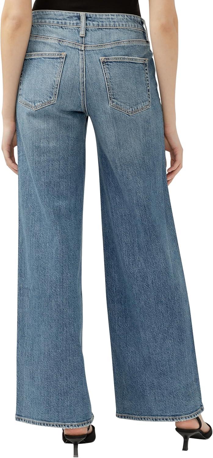 image:imageSilver Jeans Co Womens Suki Mid Rise Curvy Fit Wide Leg JeansMed Wash