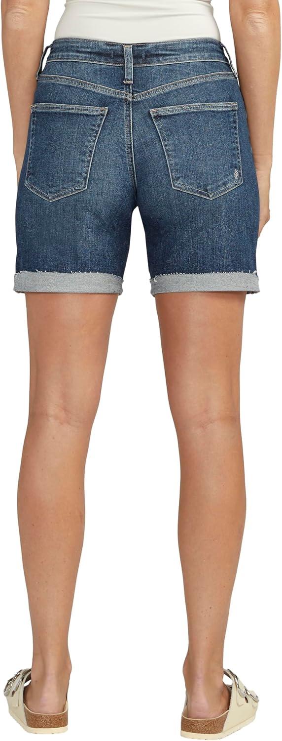 image:imageSilver Jeans Co Womens Sure Thing High Rise Long ShortDark Wash Eae311