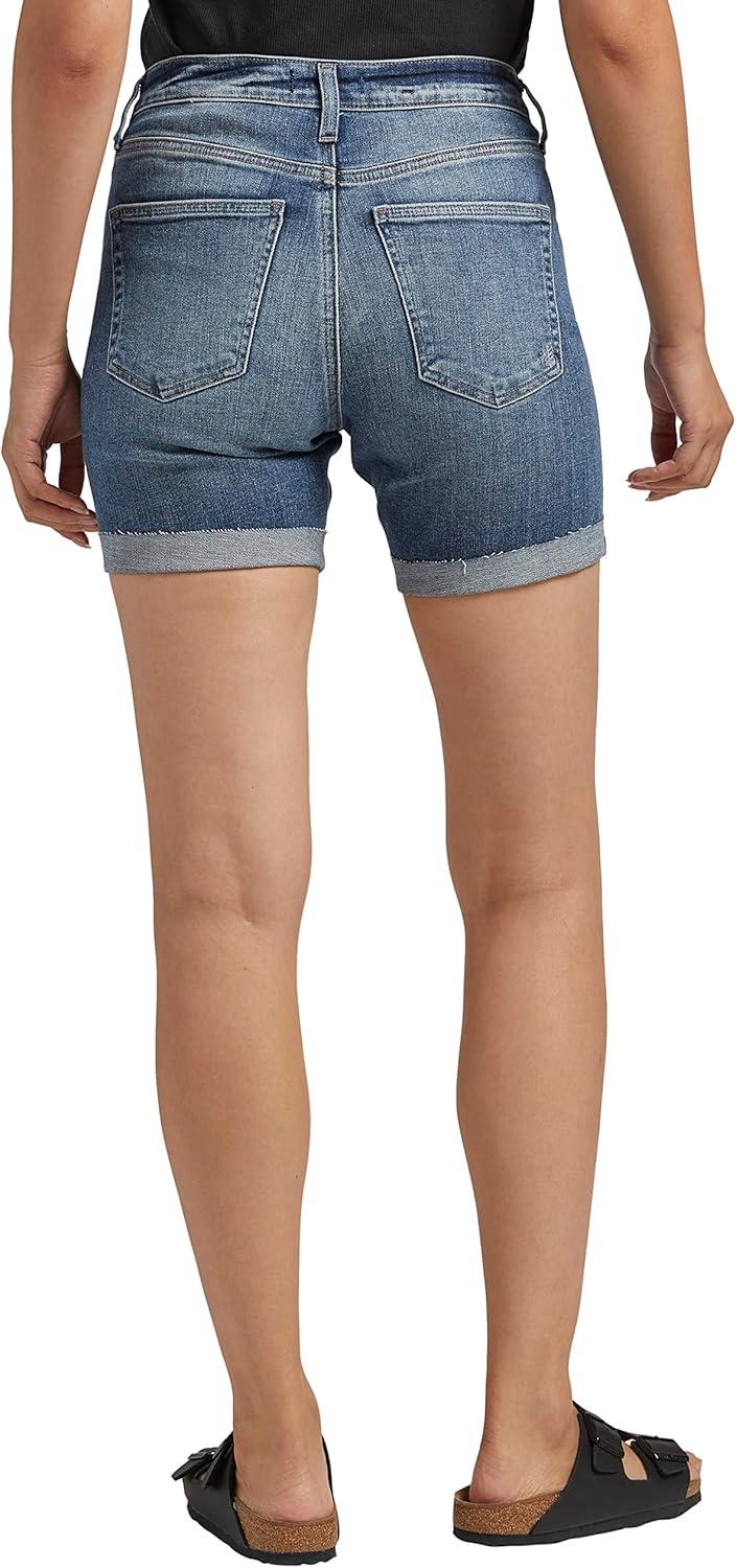 image:imageSilver Jeans Co Womens Sure Thing High Rise Long ShortMed Wash Ekc303