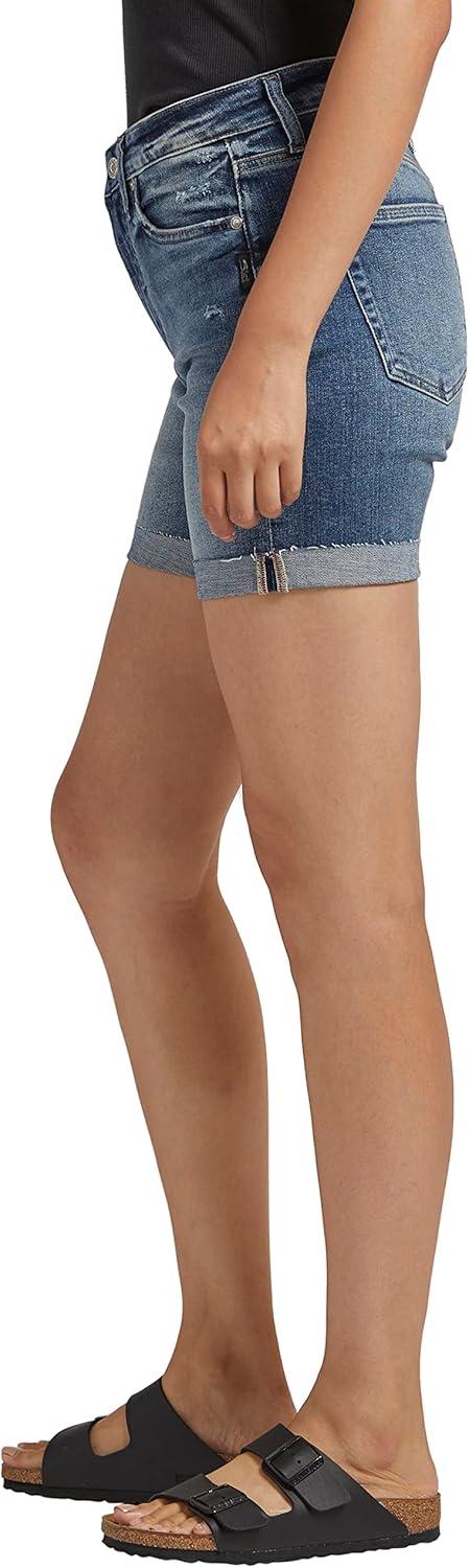 image:imageSilver Jeans Co Womens Sure Thing High Rise Long ShortMed Wash Ekc303