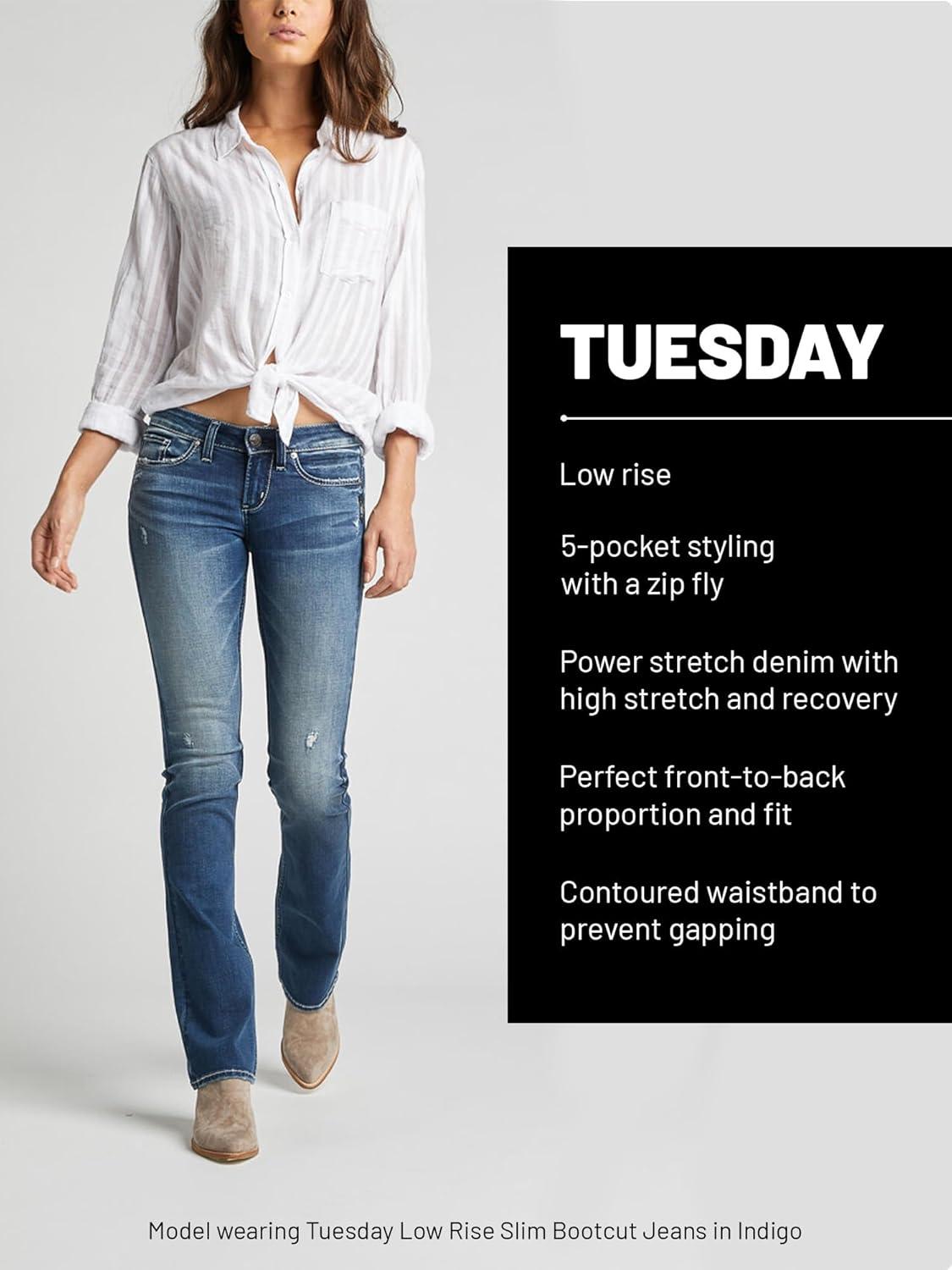 image:imageSilver Jeans Co Womens Tuesday Low Rise Slim Bootcut JeansLight Wash Ecf150