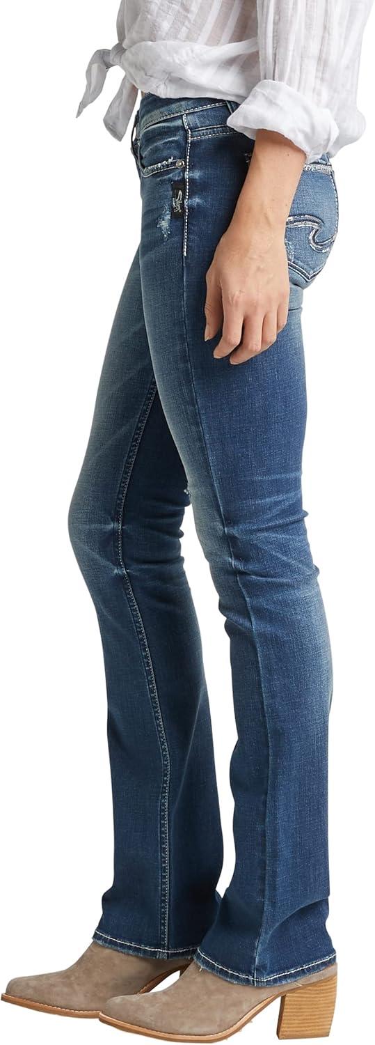 image:imageSilver Jeans Co Womens Tuesday Low Rise Slim Bootcut JeansMedium Indigo Distressed