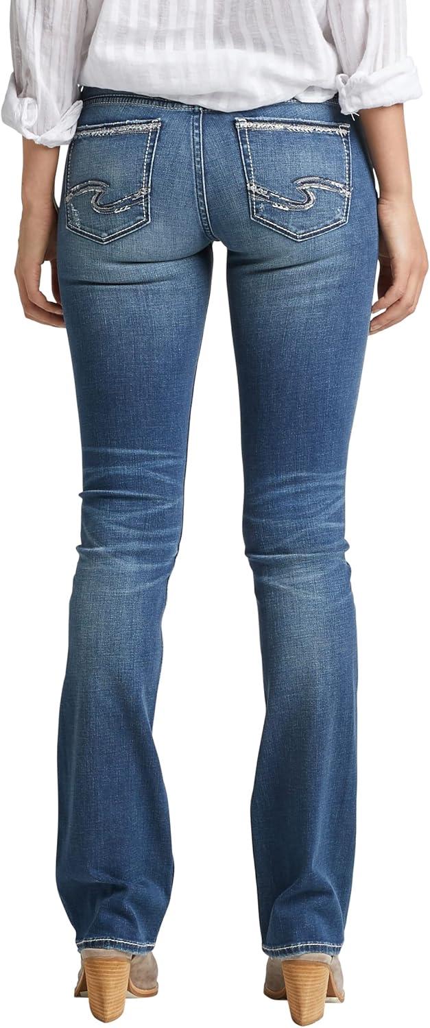 image:imageSilver Jeans Co Womens Tuesday Low Rise Slim Bootcut JeansMedium Indigo Distressed