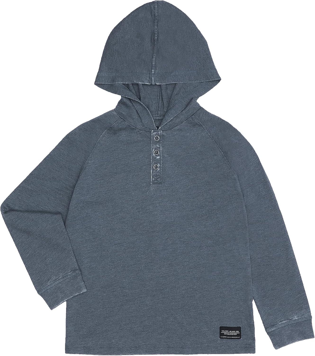 image:imageSilver Jeans Co boys Boys Acid Wash Henley HoodieNavy
