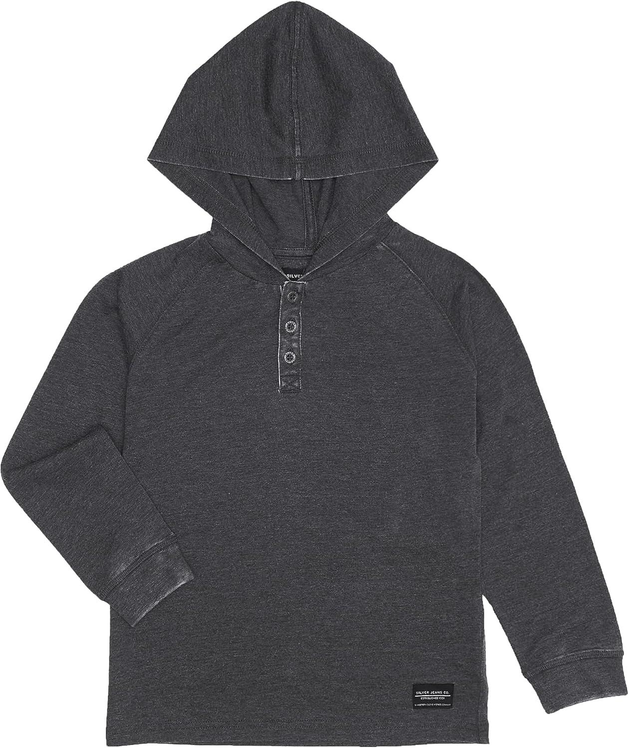 image:imageSilver Jeans Co boys Boys Acid Wash Henley HoodieSage
