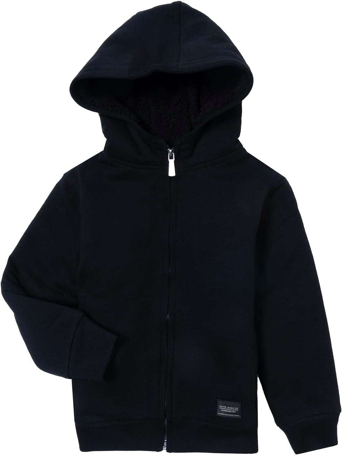 image:imageSilver Jeans Co boys Boys Zip Up Hoodie Plush LiningBlack