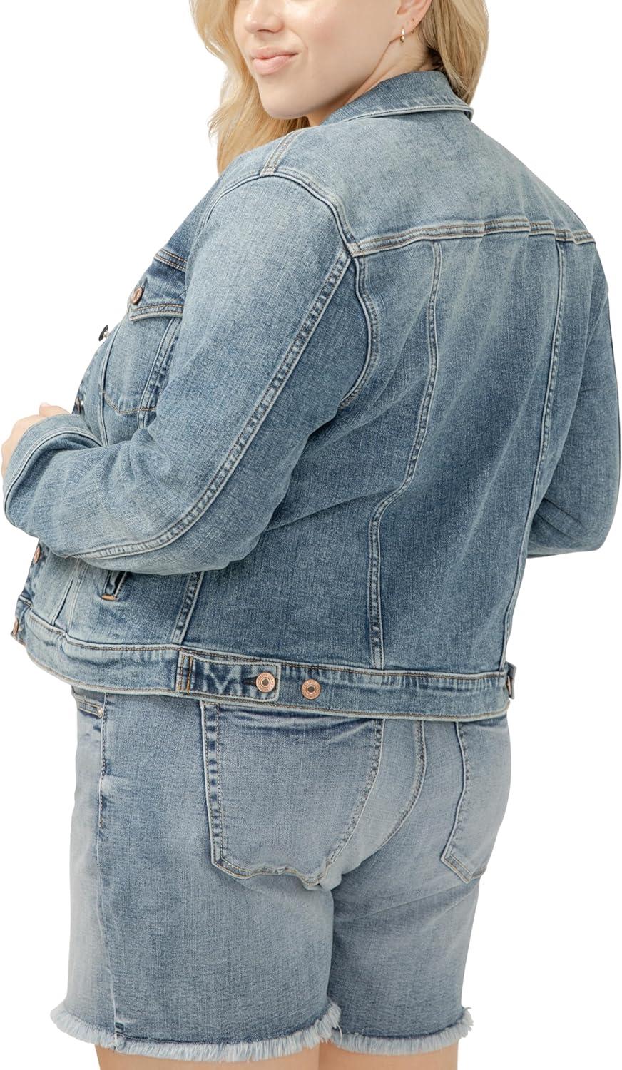 image:imageSilver Jeans Co womens Plus Size Fitted Denim JacketIndigo