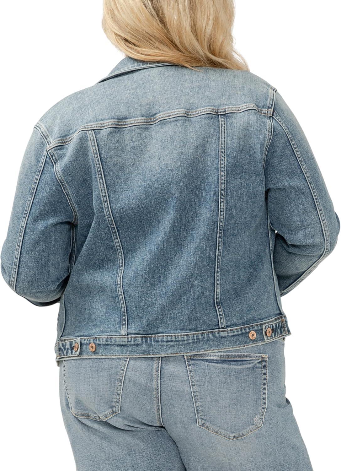 image:imageSilver Jeans Co womens Plus Size Fitted Denim JacketIndigo