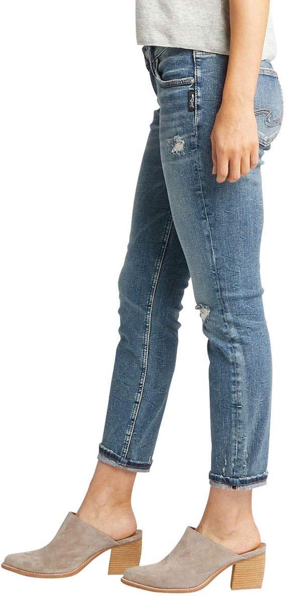 image:imageSilver JeansWomens Sam Relaxed Boyfriend Fit JeanDistressed Indigo