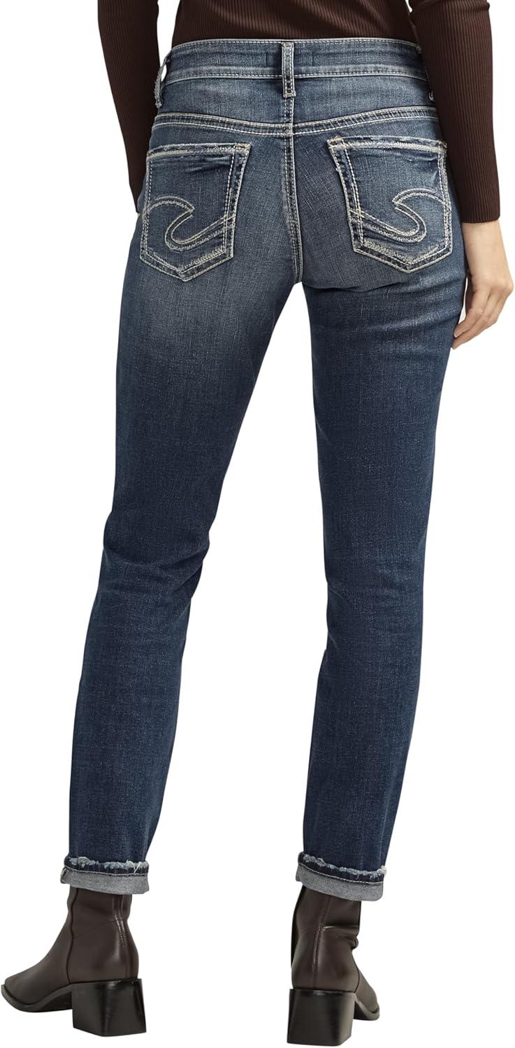 image:imageSilver JeansWomens Sam Relaxed Boyfriend Fit JeanLuxe Stretch Med Indigo