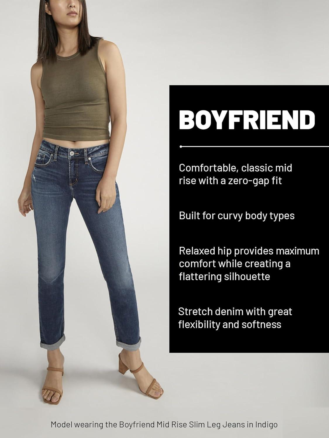 image:imageSilver JeansWomens Sam Relaxed Boyfriend Fit JeanLuxe Stretch White