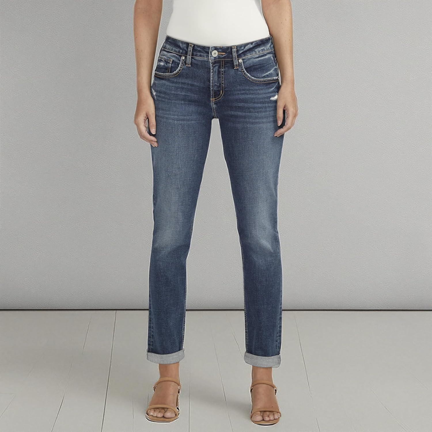 image:imageSilver JeansWomens Sam Relaxed Boyfriend Fit JeanMed Wash Cvs310