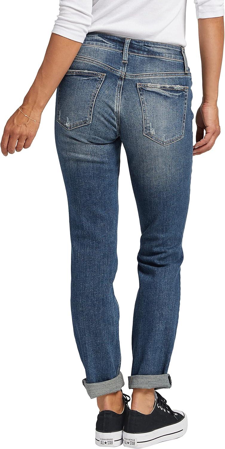 image:imageSilver JeansWomens Sam Relaxed Boyfriend Fit JeanMed Wash Eae308
