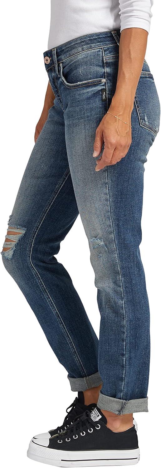 image:imageSilver JeansWomens Sam Relaxed Boyfriend Fit JeanMed Wash Eae308