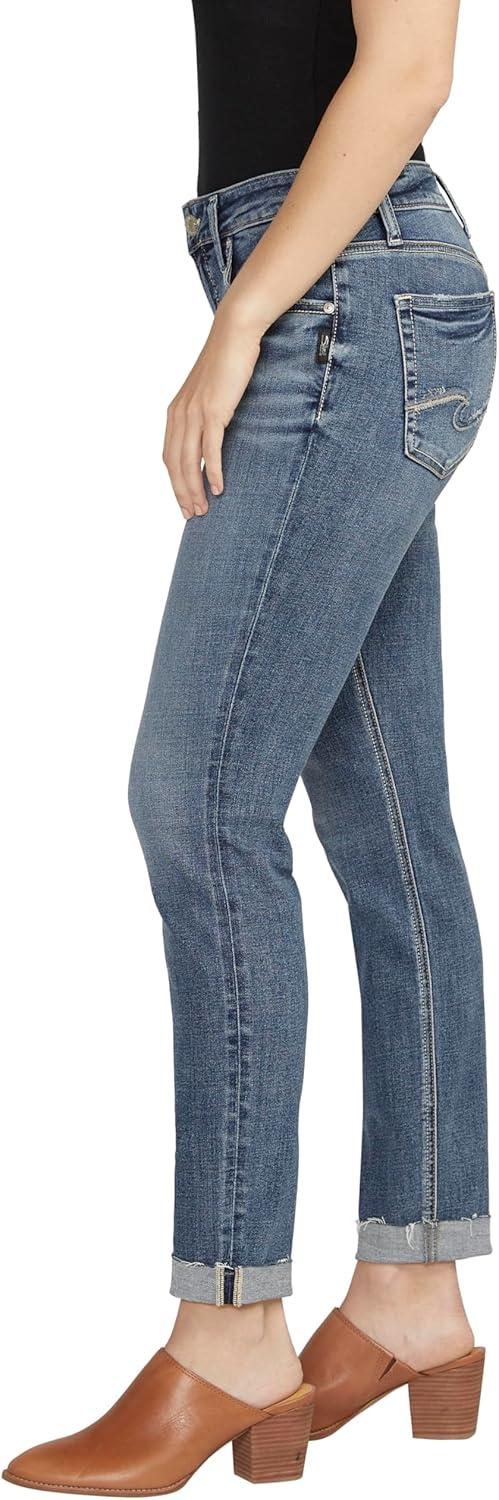 image:imageSilver JeansWomens Sam Relaxed Boyfriend Fit JeanMed Wash Ecf378