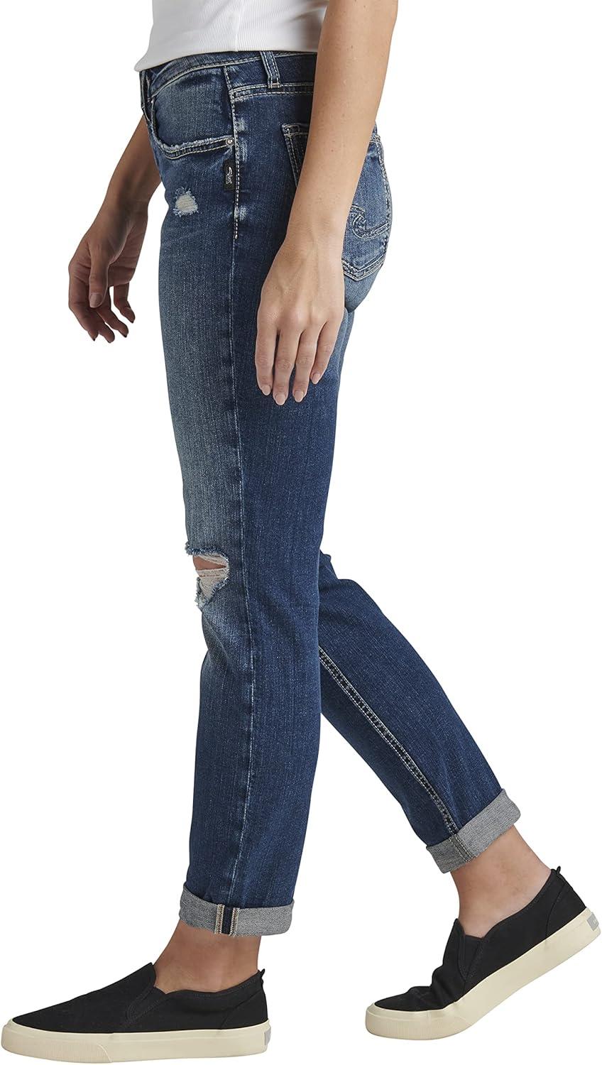image:imageSilver JeansWomens Sam Relaxed Boyfriend Fit JeanMed Wash Ekc361