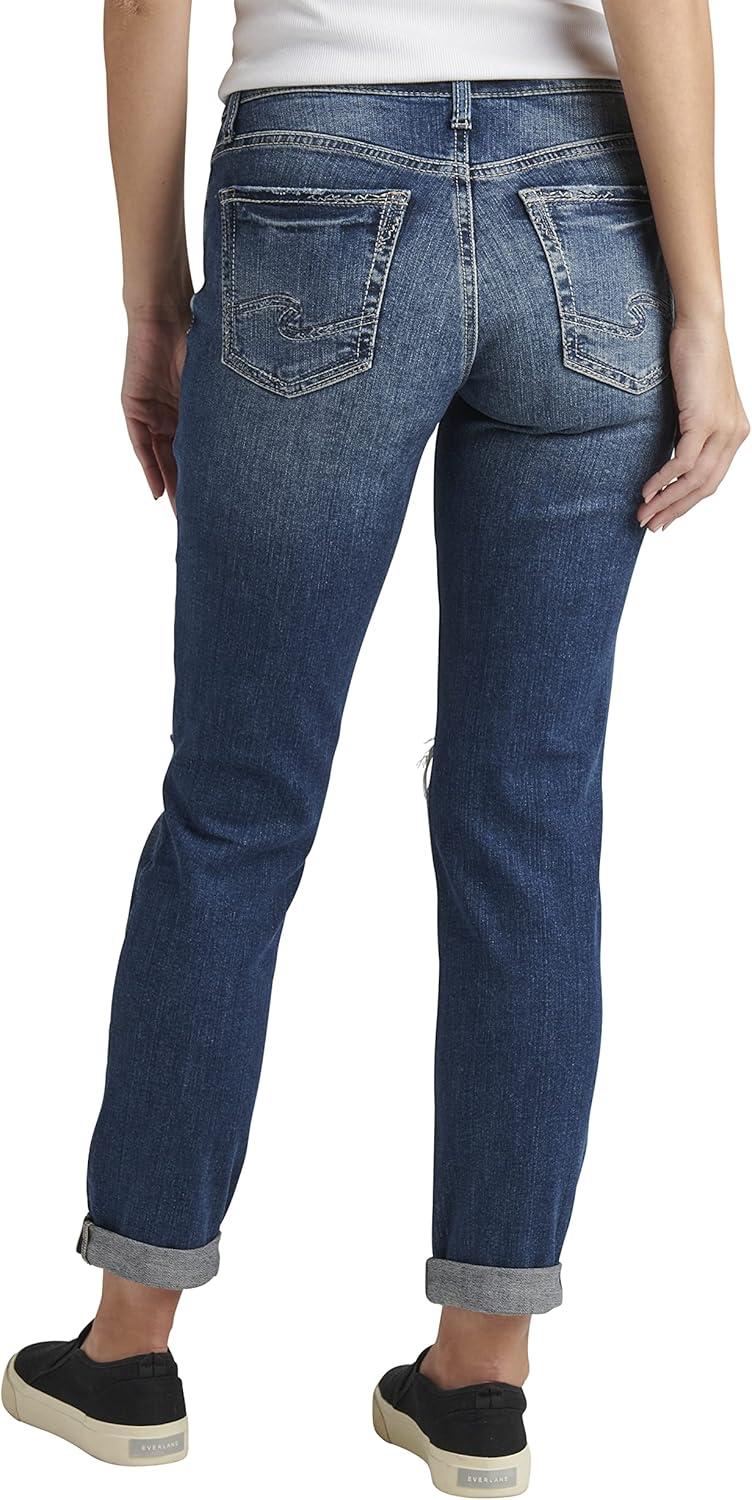 image:imageSilver JeansWomens Sam Relaxed Boyfriend Fit JeanMed Wash Ekc361