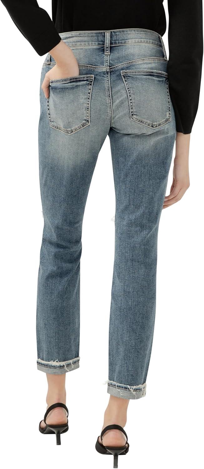 image:imageSilver JeansWomens Sam Relaxed Boyfriend Fit JeanMed Wash Sia223