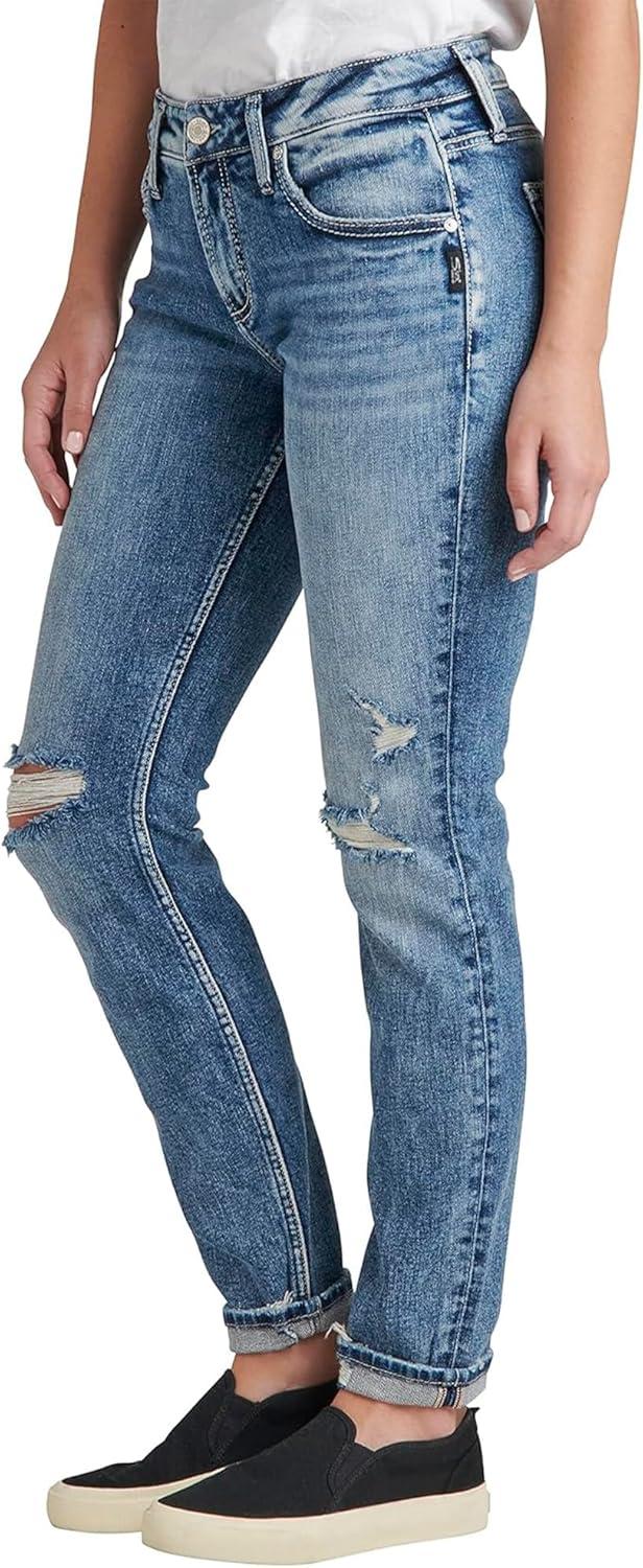 image:imageSilver JeansWomens Sam Relaxed Boyfriend Fit JeanMed Wash Soc270