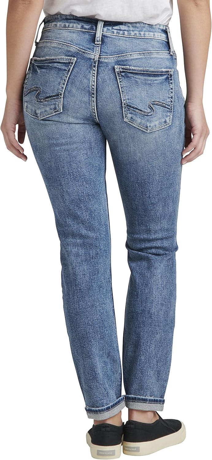 image:imageSilver JeansWomens Sam Relaxed Boyfriend Fit JeanMed Wash Soc270