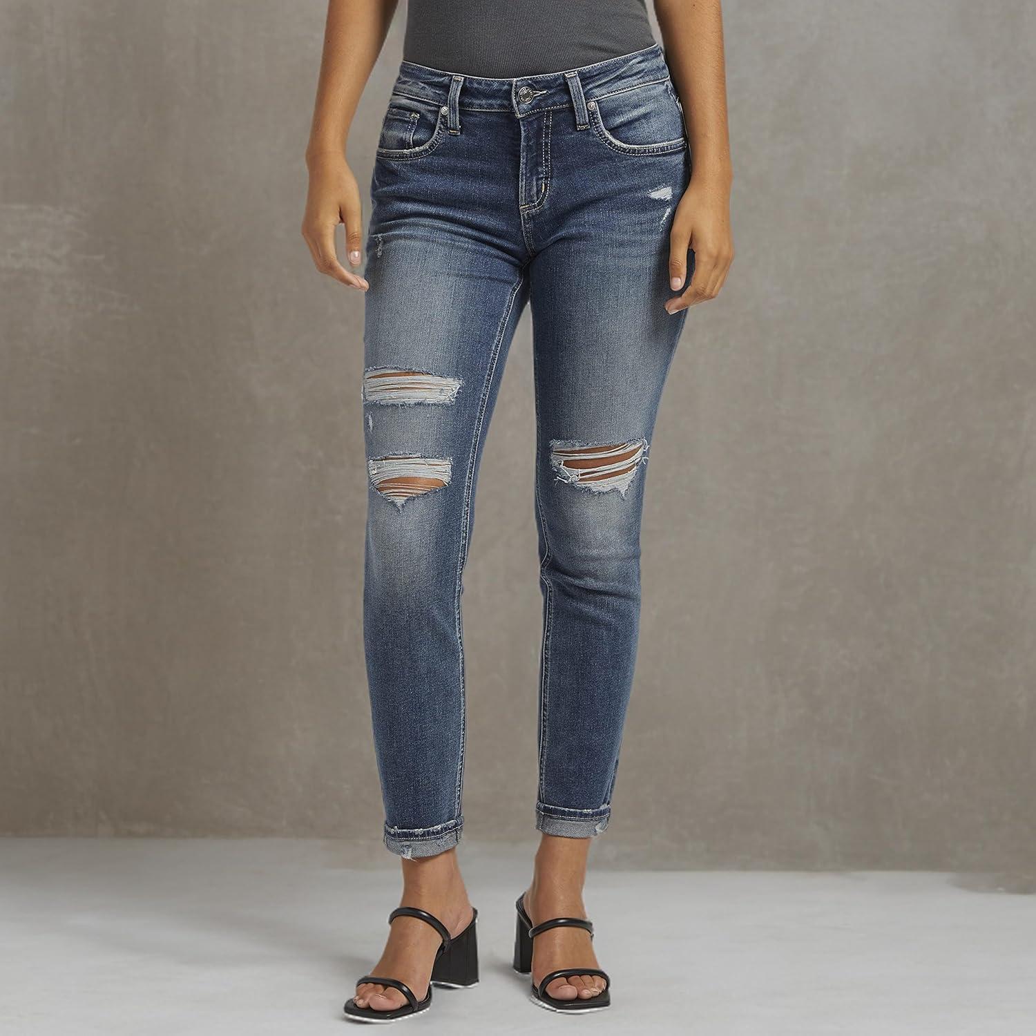 image:imageSilver JeansWomens Sam Relaxed Boyfriend Fit JeanMed Washs Epx383