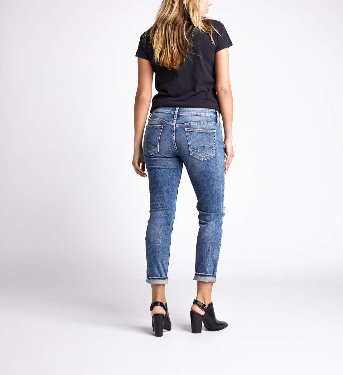image:imageSilver JeansWomens Sam Relaxed Boyfriend Fit JeanPatched Indigo Wash