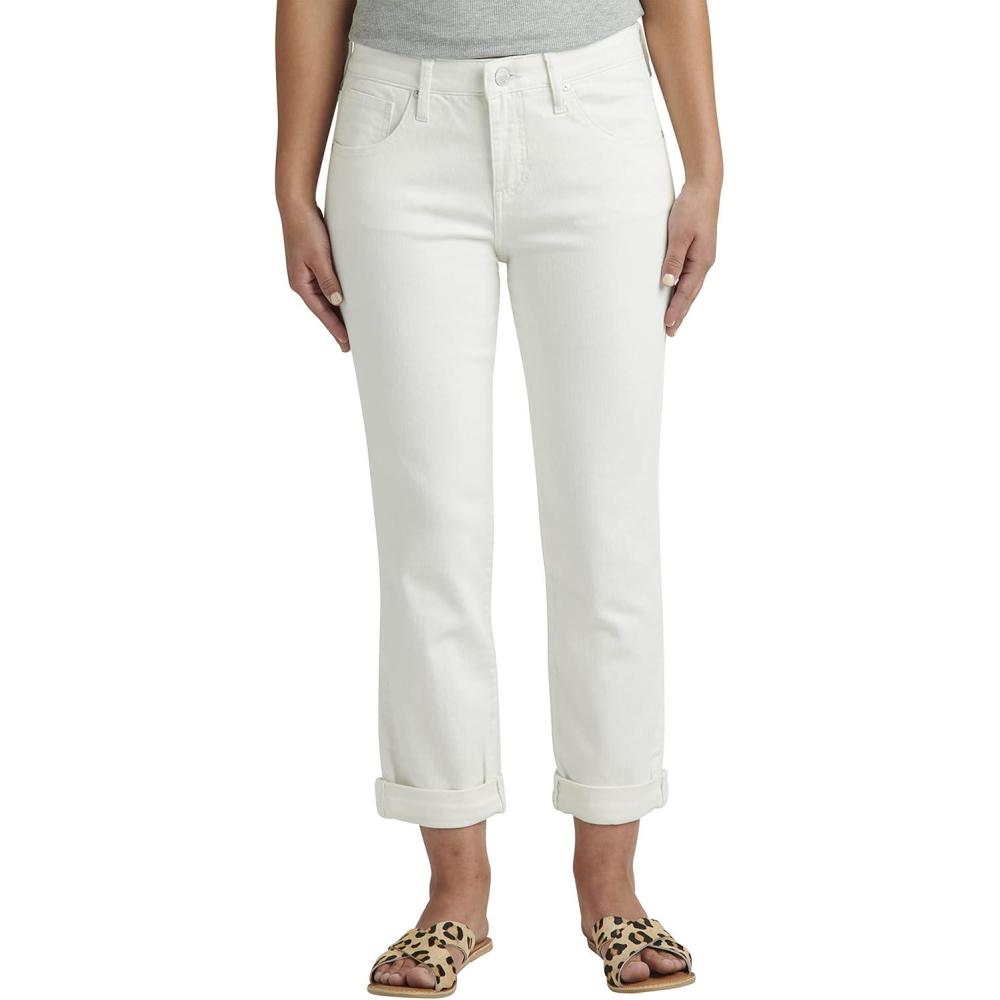 image:imageJag Jeans Womens Carter Mid Rise Girlfriend JeansWhite