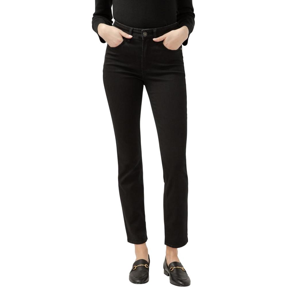 image:imageSilver Jeans CO Womens Avery High Rise Curvy Fit Straight Leg JeansBlack