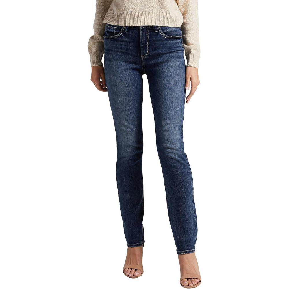 image:imageSilver Jeans CO Womens Avery High Rise Curvy Fit Straight Leg JeansBlue