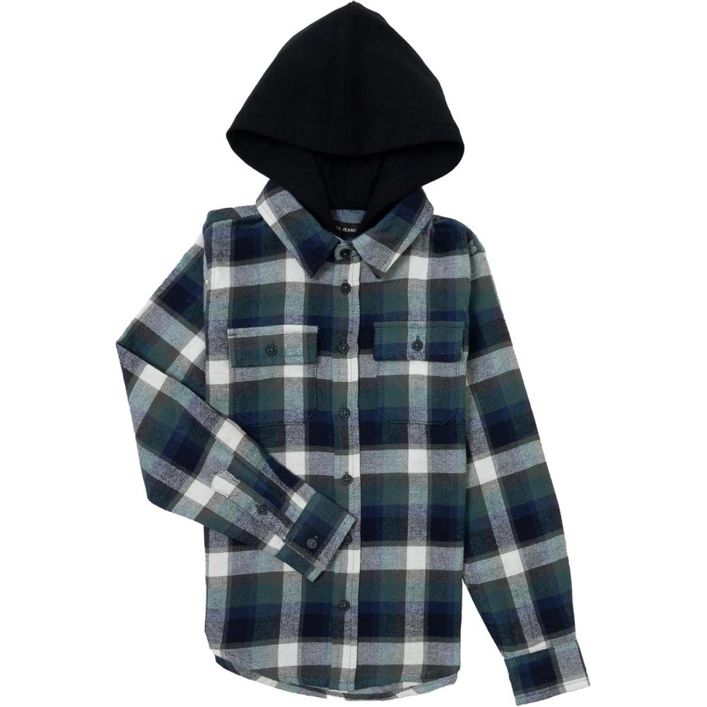 image:imageSilver Jeans Co Boys Long Sleeve Plaid Flannel ShirtGreen