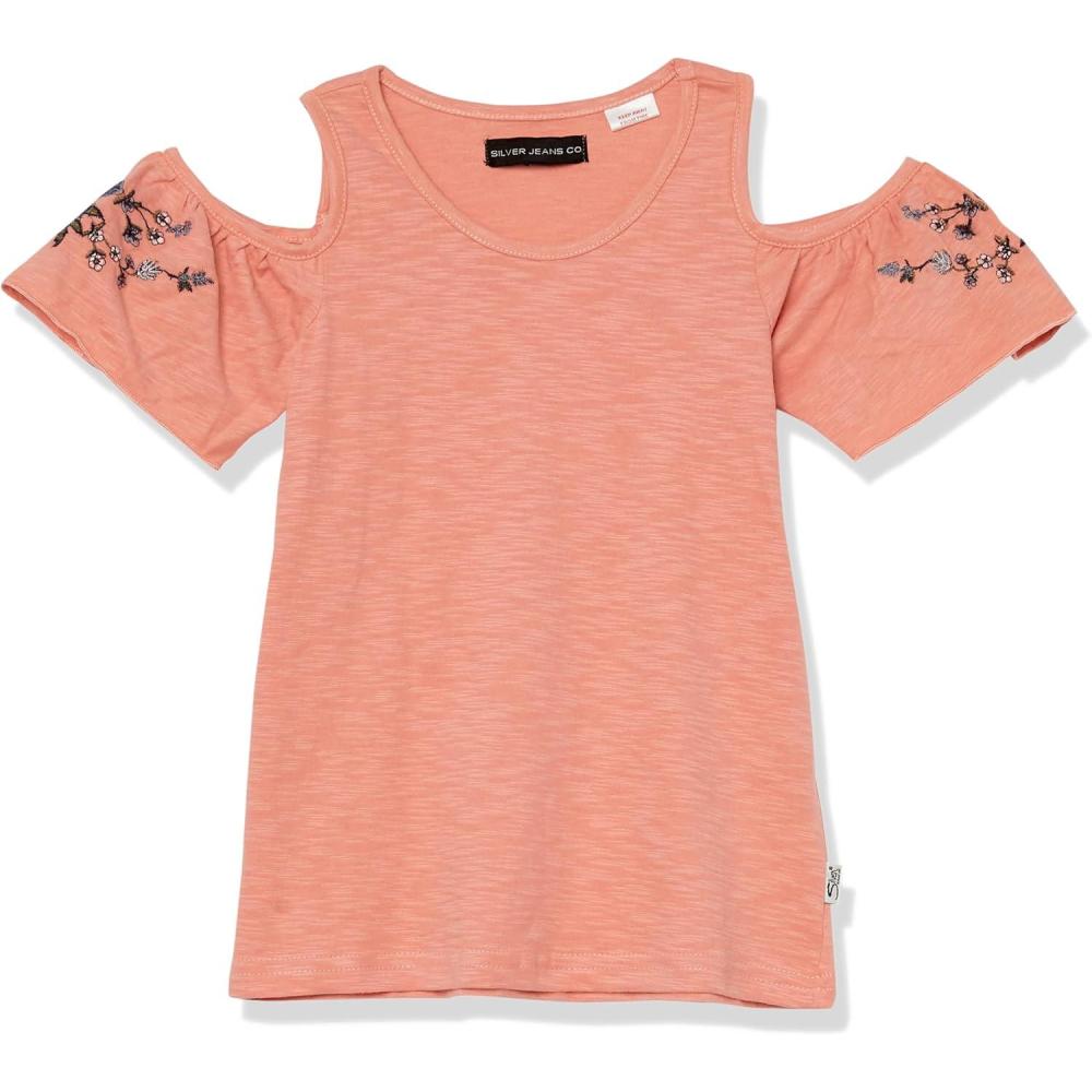 image:imageSilver Jeans Co Girls Short Sleeve Knit TopCoral