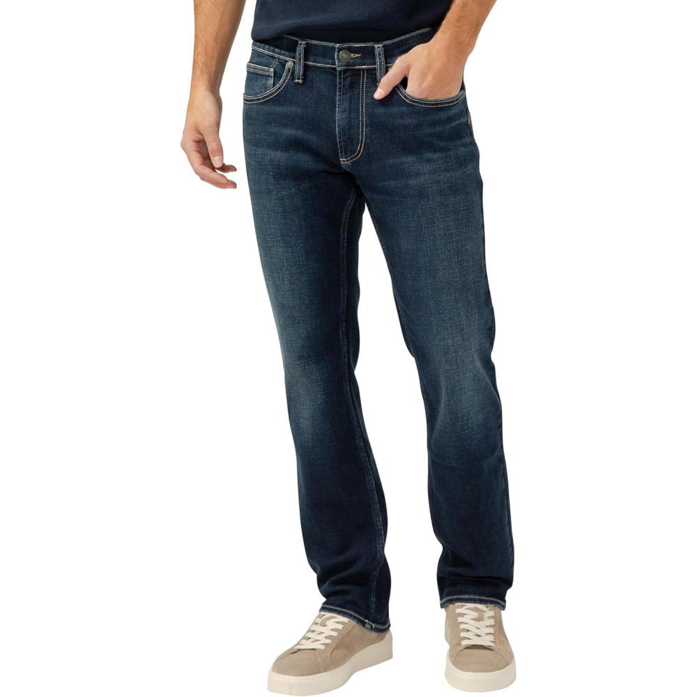 image:imageSilver Jeans Co Mens Allan Slim Fit Straight Leg JeansDark Indigo