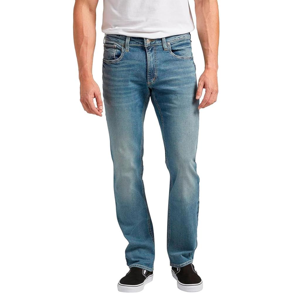 image:imageSilver Jeans Co Mens Allan Slim Fit Straight Leg JeansMed Wash Caa294