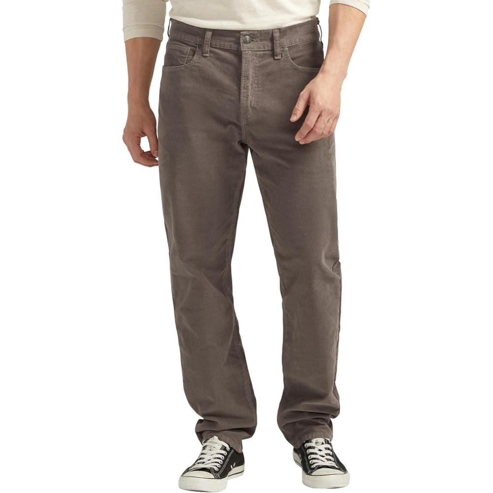 image:imageSilver Jeans Co Mens Eddie Athletic Fit Tapered Leg JeansCorduroy Graphite